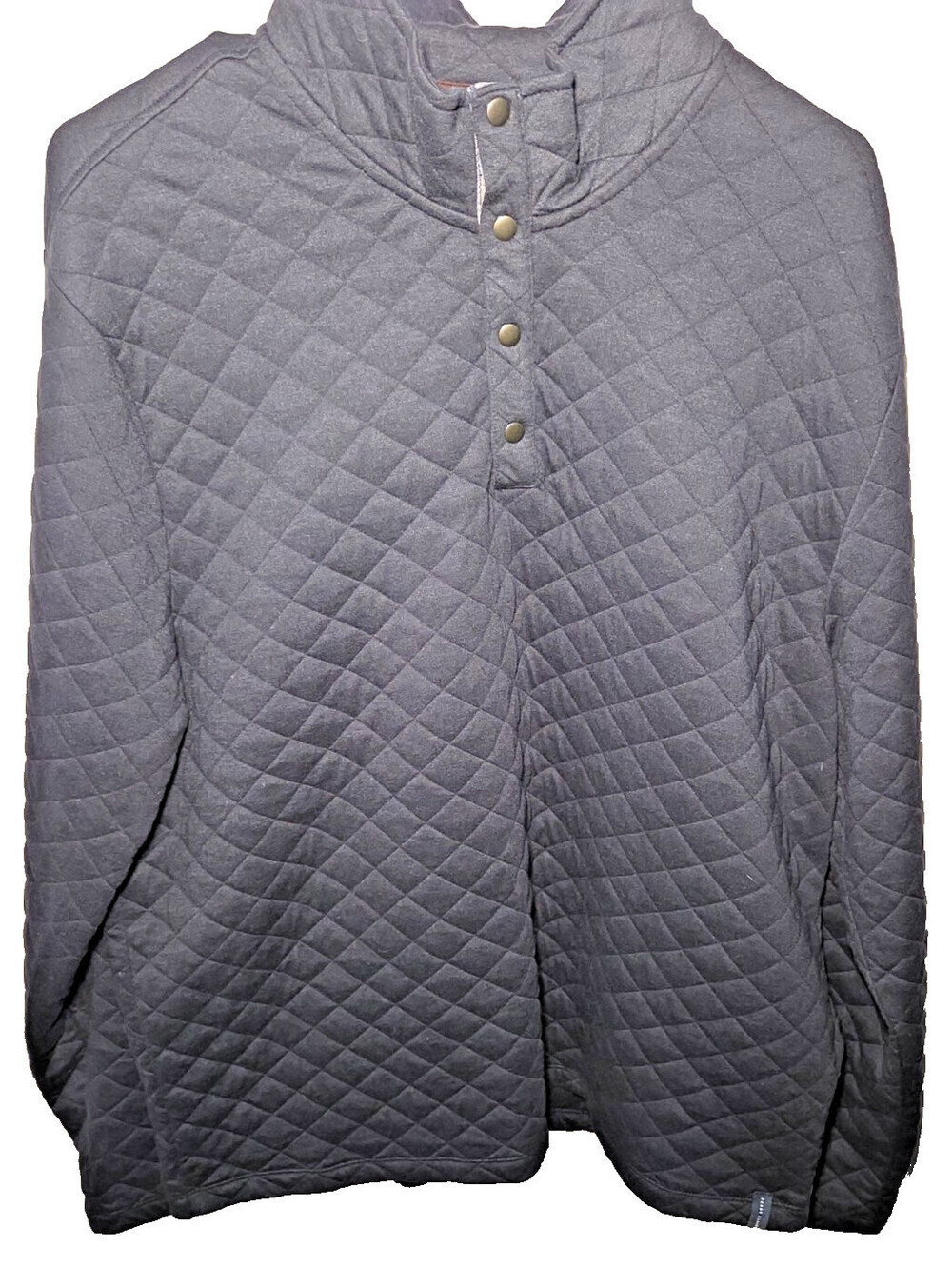 Perry Ellis Mens Quilted Snap Pullover Blue Long Sleeve Sweatshirt  2XL
